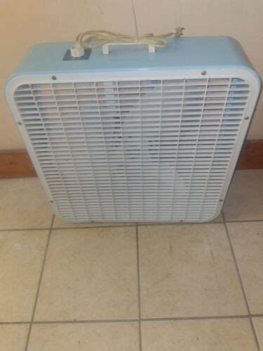 Vintage Kmart 22” Metal Box Fan Robin Egg Blue 3, Lakewood 